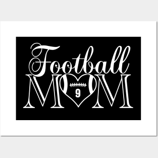 Cute Classic Football Mom #9 That's My Boy Football Jersey Number 9 Posters and Art